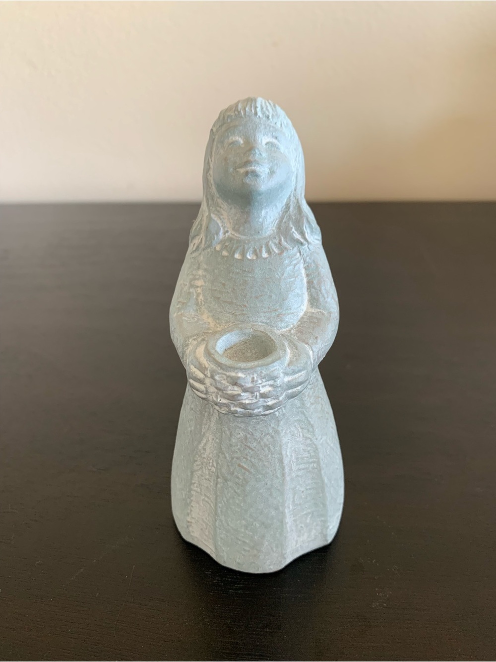 Vintage Isabel Bloom Angel Sculpture Figurine Signed 2002 Holding Basket Stone